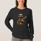 Angry Murderous Duck Holding Knife T-Shirt (Vorderseite)