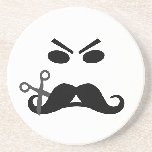 Angry Mustache benutzerdefinierter Untersetzer (Vorne)