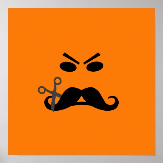 Angry Mustache benutzerdefiniertes Poster (Vorne)