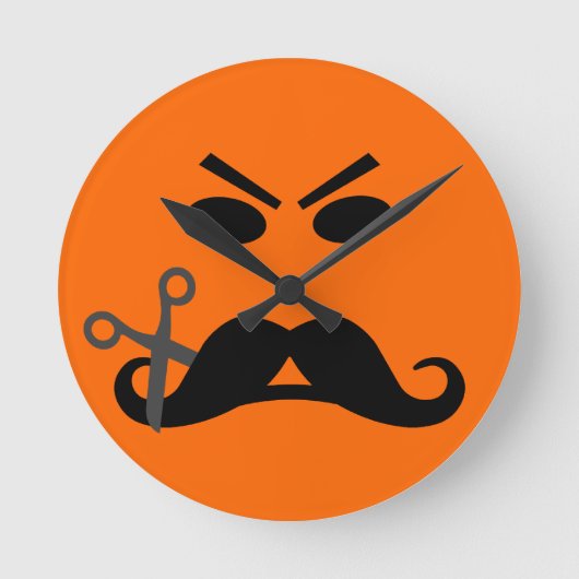 Angry Mustache wall clock Runde Wanduhr (Vorderseite)