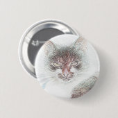 Angry Niedlich Cate Face Sketch Button (Vorne & Hinten)
