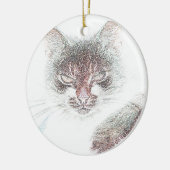 Angry Niedlich Cate Face Sketch Keramik Ornament (Links)