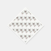 Angry Niedlich Cate Face Sketch Serviette (Ecke)