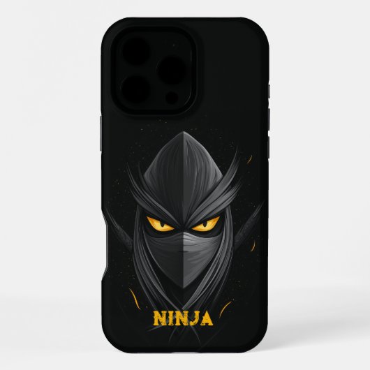 Angry Ninja Black iPhone Hülle (Rückseite)