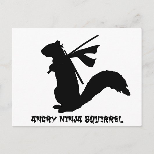 Angry Ninja Squirrel Collection Postkarte (Vorderseite)