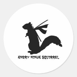 Angry Ninja Squirrel Collection Runder Aufkleber