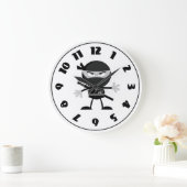 Angry Ninja Warrior Clock Große Wanduhr (Zuhause)