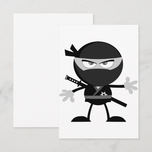 Angry Ninja Warrior Einladungen (Vorne/Hinten)