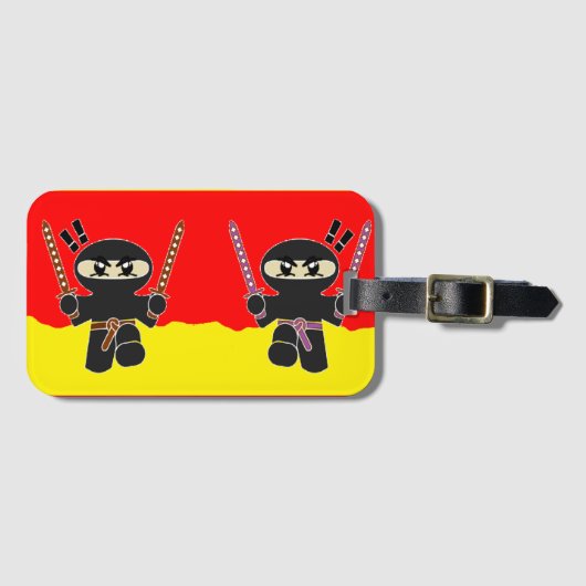 Angry Ninjas Gepäckanhänger (Vorderseite (Horizontal))