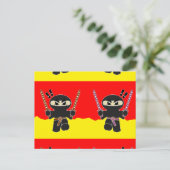 Angry Ninjas Postkarte (Stehend Vorderseite)
