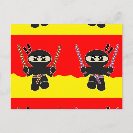 Angry Ninjas Postkarte (Vorderseite)