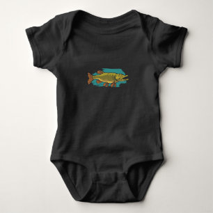Angry Northern Pike, Fang Big Predatory Fish Baby Strampler