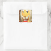 Angry Nutcracker Quadratischer Aufkleber (Tasche)