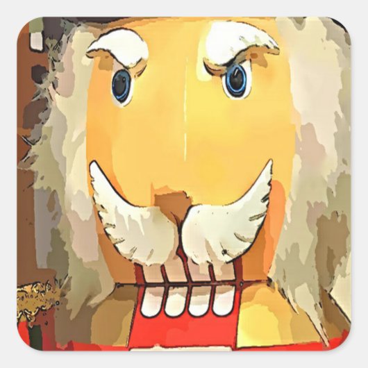 Angry Nutcracker Quadratischer Aufkleber (Vorderseite)