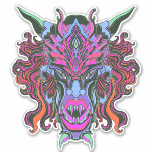 Angry Oni Aufkleber (Vorderseite)