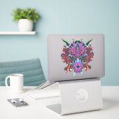 Angry Oni Aufkleber (Laptop auf Schreibtisch)