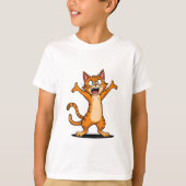 Angry Orange Tabby Cat Cartoon T-Shirt (Vorderseite)