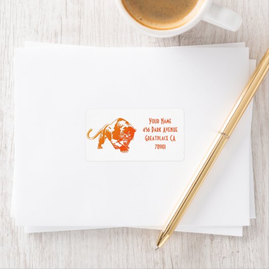 Angry Orange Transparent Tiger Address Lable Adressaufkleber (Insitu)