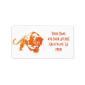 Angry Orange Transparent Tiger Address Lable Adressaufkleber (Vorne)