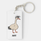 Angry Ostrich Zeichne sarkastische Phrase Bag Char Schlüsselanhänger (Rückseite)