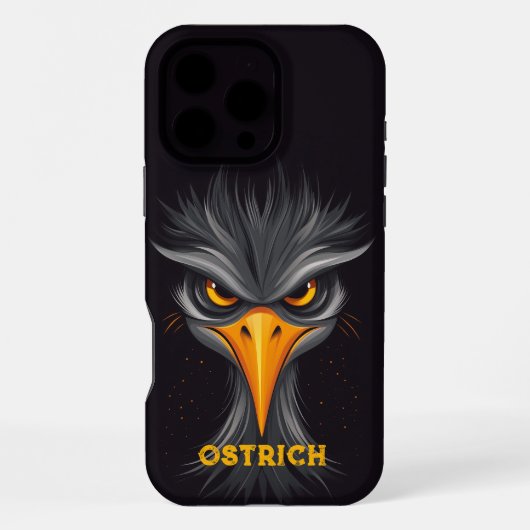 Angry Otrich Black iPhone Hülle (Rückseite)