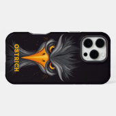 Angry Otrich Black iPhone Hülle (Rückseite (Horizontal))