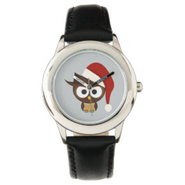 Angry Owl mit Weihnachtsmannmütze Armbanduhr