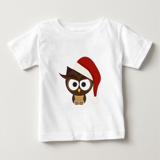 Angry Owl mit Weihnachtsmannmütze Baby T-shirt (Vorderseite)
