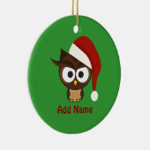 Angry Owl mit Weihnachtsmannmütze Keramikornament (Rechts)
