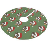 Angry Owl mit Weihnachtsmannmütze Polyester Weihnachtsbaumdecke (Schrägansicht)