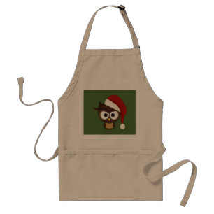 Angry Owl mit Weihnachtsmannmütze Schürze