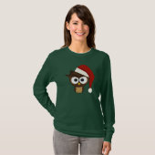 Angry Owl mit Weihnachtsmannmütze T-Shirt (Vorne ganz)
