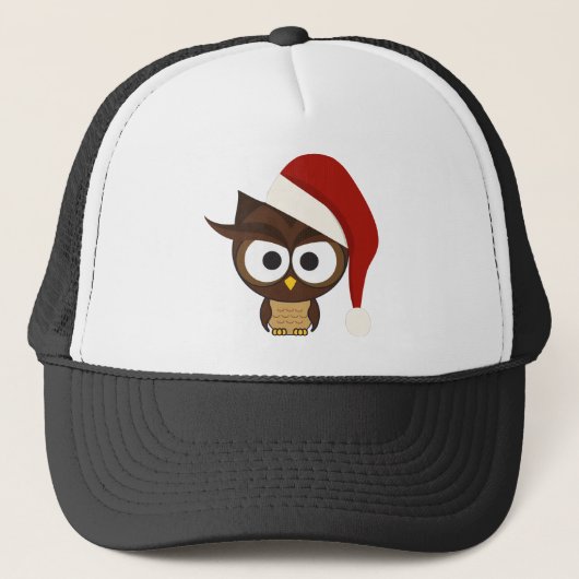 Angry Owl mit Weihnachtsmannmütze Truckerkappe (Vorderseite)