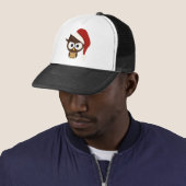 Angry Owl mit Weihnachtsmannmütze Truckerkappe (Beispiel)