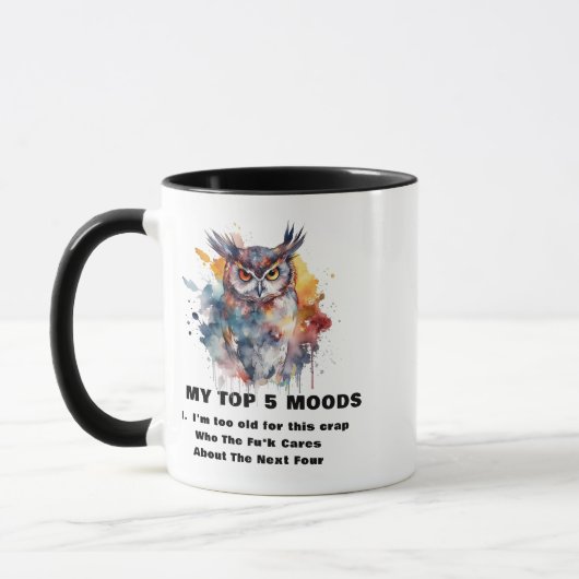 Angry Owl, "zu alt" Meme Snarky Spaß Kaffeemaschin Tasse (Links)