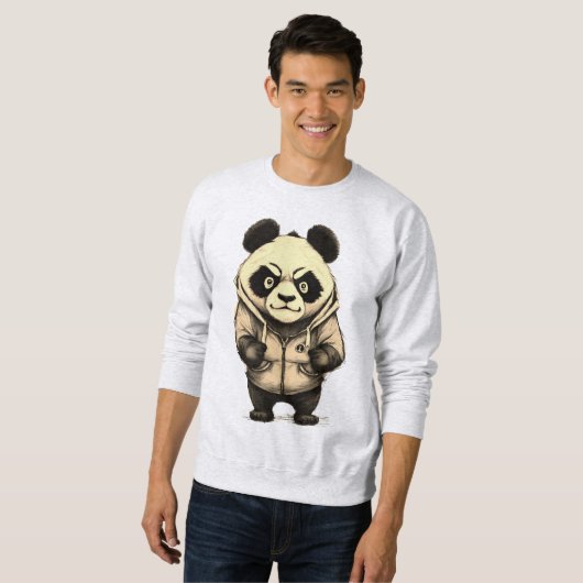 Angry Panda Süße Tier Design Sweatshirt (Vorne ganz)