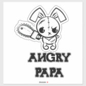 Angry Papa Grumpy Voodoo Bunny Niedlich Aufkleber (Blatt)