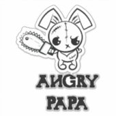 Angry Papa Grumpy Voodoo Bunny Niedlich Aufkleber (Vorderseite)