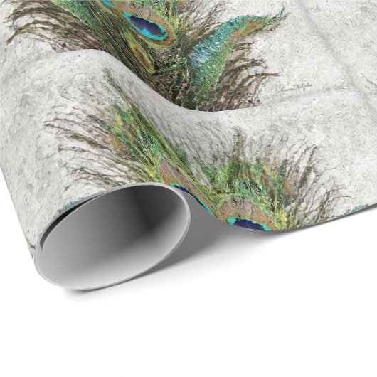 Angry Peacock Abstrakte Kunst Geschenkpapier (Rolleneckpunkt)
