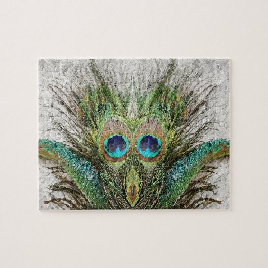 Angry Peacock Abstrakte Kunst Puzzle (Horizontal)
