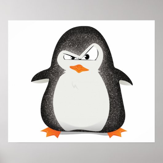 Angry Penguin Glitter Photo Print Poster (Vorne)