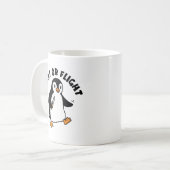 Angry Penguin Knife Minimalistisch Schwarz-Weiß Kaffeetasse (Vorderseite Links)