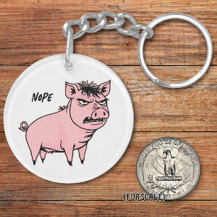 Angry Pig Zeichne Sarcastic Phrase Bag Charm Schlüsselanhänger