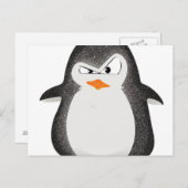 Angry Pinguin Glitzer Foto Print Postkarte (Vorne/Hinten)