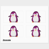 Angry Pinguin Pink Glitzer Foto Print Rechteckiger Aufkleber (Blatt)