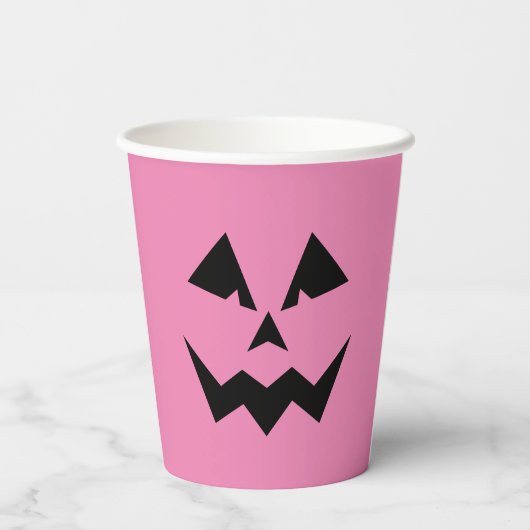 Angry Pink Jack O'Lantern Pappbecher (Rückseite)