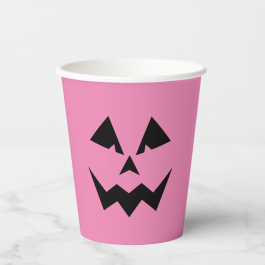 Angry Pink Jack O'Lantern Pappbecher (Vorderseite)