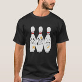 Angry Pins Bowler Strike Bowling Ball T-Shirt (Vorderseite)
