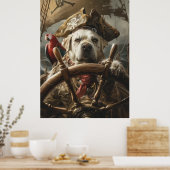 Angry Pirate Dog Steering Ship Poster (Küche)