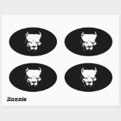 Angry Pitbull Dog Ovaler Aufkleber (Blatt)